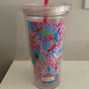 Lilly Pulitzer Cold Tumbler Cup Blue and Pink